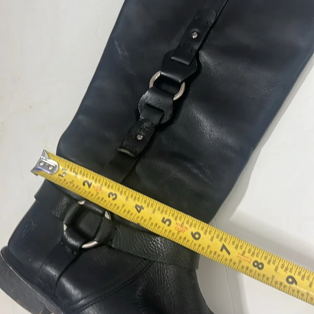 FRYE PAIGE LOOP HARNESS LEATHER BIKER WESTERN RIDING‎ BOOTS SUZE 9B 77540